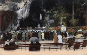 La grotta di Lourdes - Hautes Pyrenees (65) intorno al 1900