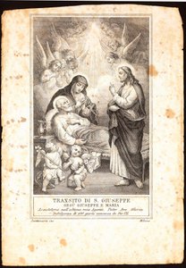 La morte di San Giuseppe. Immagine pia. XIX secolo Collezione privata da Anonymous Anonymous
