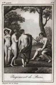 Il giudizio di Paride. Il pastore Paride deve scegliere a chi dare la mela d