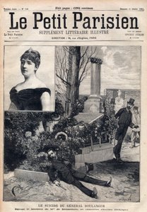 Il suicidio del generale Georges Boulanger al cimitero di Ixelles in Belgio davanti alla tomba di Madame Bonnemains. Incisione in 