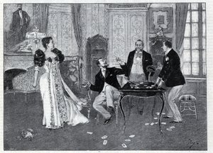 Rappresentazione teatrale: "Il Sistema Ribadier", vaudeville di Georges Feydeau (1862-1921) e Maurice Hennequin (1863-1926) al Teatro del Palais-Royal di Parigi. Incisione in "Le monde illustree" del 1892. Collezione privata da Anonymous Anonymous