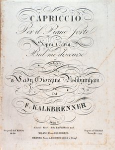 Pagina del titolo della partitura musicale di Capriccio di F Kalkbrenner da Anonymous Anonymous