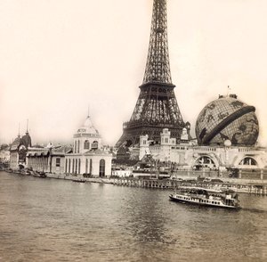 Esposizione Universale del 1900 a Parigi: Il Globo Celeste e la Torre Eiffel - collezione privata