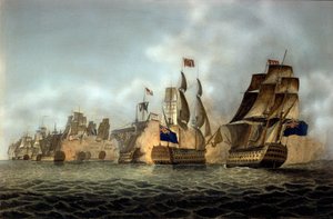 Veduta della battaglia di Capo San Vincenzo del 14/02/1797 (incisione del 1798) da Anonymous Anonymous