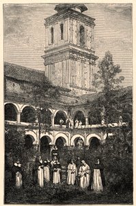 Veduta del Convento Domenicano a Quito, Ecuador. Incisione in "Les Missions Catholiques au XIXeme Siecle" di Louis-Eugene Louvet. Collezione privata. da Anonymous Anonymous