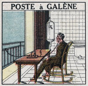 Telefonia senza fili: apparecchio radio a galena. Illustrazione anonima del 1925. Collezione privata. da Anonymous Anonymous