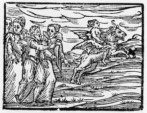 Strega che cavalca una capra - 