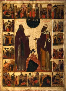 San Cirillo del Lago Bianco e San Cirillo di Alessandria, seconda metà del XVI sec. da Anonymous Russian icon painter