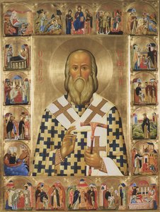 San Ignazio Brianchaninov con scene della sua vita da Anonymous Russian icon painter