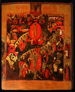 La discesa agli inferi, con santi selezionati, fine XVII secolo da Anonymous Russian icon painter