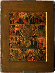 La glorificazione della Vergine Inno Akathist alla Santissima Theotokos, inizio XVII sec. da Anonymous Russian icon painter