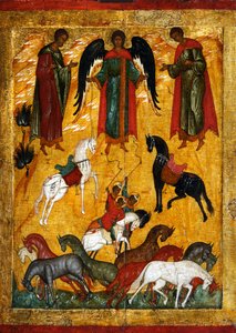 Il miracolo di Florus e Laurus, inizio XVI secolo da Anonymous Russian icon painter