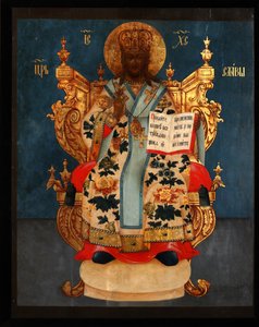 Il Salvatore in trono, XVIII secolo da Anonymous Russian icon painter
