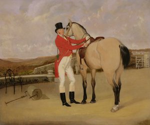 James Taylor Wray della Bedale Hunt con il suo cavallo dun da Anson A. Martin