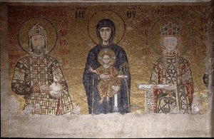 La Vergine seduta tra Giovanni II Comneno e sua moglie Irene d