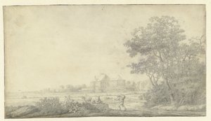 Veduta di Huis ter Nieuburch, Rijswijk, vista da est