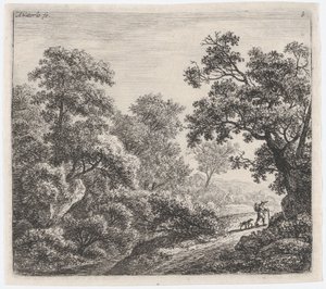 Un viaggiatore e il suo cane da Anthonie Waterloo