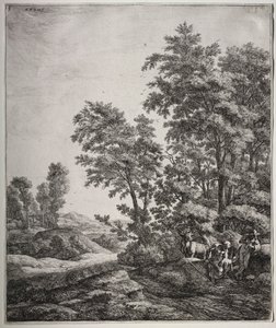 Sei grandi paesaggi verticali con scene dalle Metamorfosi di Ovidio: Mercurio e Argo da Anthonie Waterloo