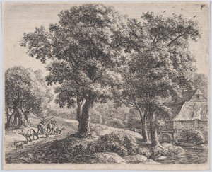 Il pastore e il mulino, XVII secolo da Anthonie Waterloo