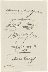 Varie facsimili di firme da Anthonie Willem Hendrik Nolthenius de Man