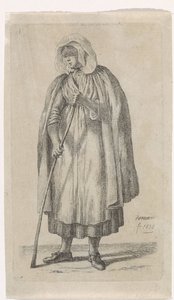Donna con un mantello e un bastone da Anthonie Willem Hendrik Nolthenius de Man