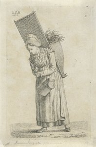 Donna del Lussemburgo con un cesto sulla schiena