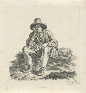 Uomo seduto che sostiene la testa da Anthonie Willem Hendrik Nolthenius de Man
