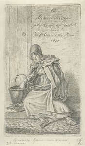 Donna seduta con cesta e piatto da Anthonie Willem Hendrik Nolthenius de Man
