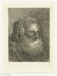 Busto di un vecchio con barba bianca