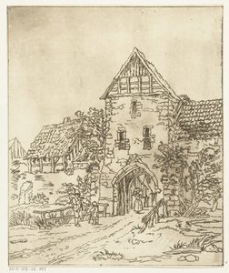 Alcune figure presso una vecchia porta della città da Anthonie van den Bos