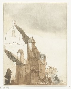 Casa con carriola davanti alla porta