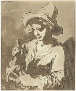 Giovane donna con ventaglio da Anthonie van den Bos