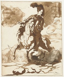 Cavaliere con cane
