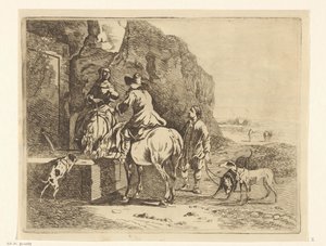 Cavalieri presso un abbeveratoio da Anthonie van den Bos