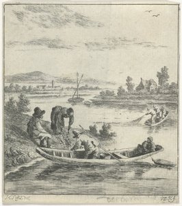 Pescatori su un fiume da Anthonij van der Haer