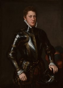Ritratto di un uomo in armatura da circle of Anthonis van Dashorst