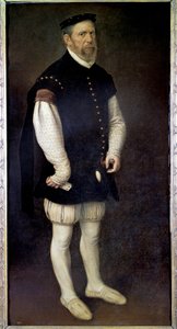 Ritratto a figura intera di Pejeron, giullare del Conte di Benavente. Dipinto di Antonio Moro (1517-1575) XVI secolo Madrid, Museo del Prado da Anthonis Mor van Dashorst