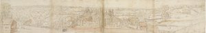 Palazzo di Oatlands dal sud, 1559. Verso: Palazzo di Richmond e tetti di Oatlands, 1559 da Anthonis van den Wyngaerde