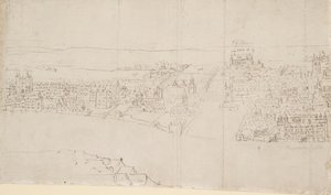 Panorama di Londra visto da Southwark: Durham House a Barnard