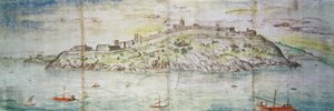 Vista panoramica di Tarragona, Spagna da Anthonis van den Wyngaerde