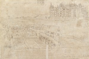 La Facciata del Fiume del Palazzo di Richmond e i Giardini Privati, c1550s da Anthonis van den Wyngaerde