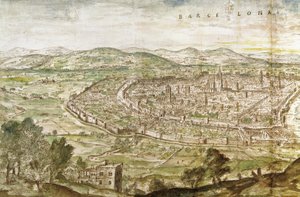 Veduta di Barcellona, 1563 da Anthonis van den Wyngaerde
