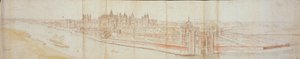 Veduta di Hampton Court Palace dal sud, con il fiume in primo piano, 1558 da Anthonis van den Wyngaerde