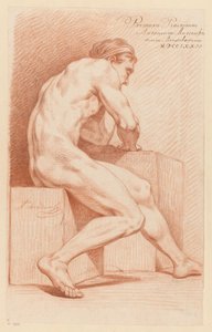 Nudo maschile seduto, visto di lato (1° premio 1772)
