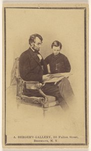 Il presidente Lincoln legge la Bibbia al figlio Tad da Anthony Berger