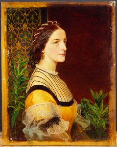 Ritratto di una signora, testa e spalle, 1860 da Anthony Frederick Augustus Sandys