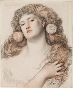 Rosa rossa e bianca, 1867 da Anthony Frederick Augustus Sandys