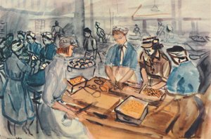 Tagliare e sbucciare. Un centro di cucina A.T.S., 1944 da Anthony Gross