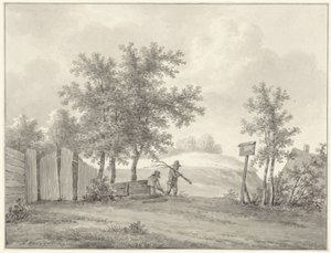 Paesaggio dunale con due raccoglitori di legna da Anthony Oberman