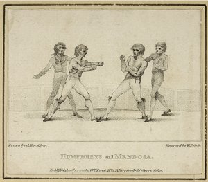 Humphreys e Mendoza, inciso da William Birch, pubblicato nel 1792 da Anthony van (after) Assen